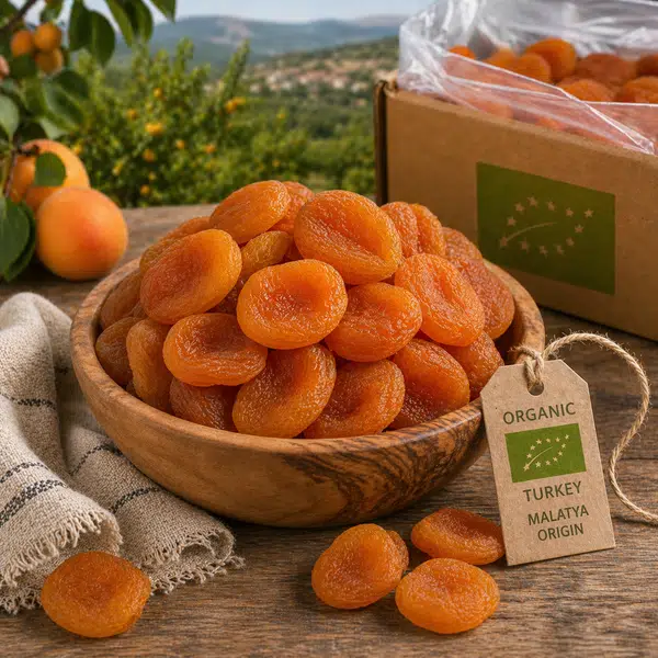 Organic sun-dried apricots from Malatya, Turkey